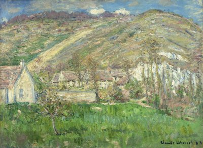 Hamlet in de kliffen bij Giverny door Claude Monet