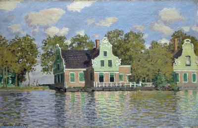 Huizen aan de oever van de rivier de Zaan door Claude Monet