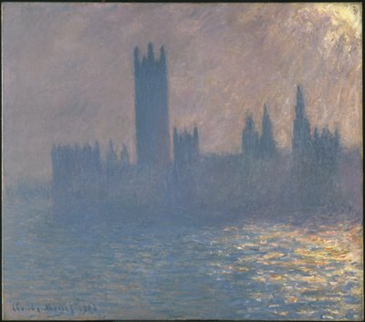 Houses of Parliament, effect van zonlicht door Claude Monet