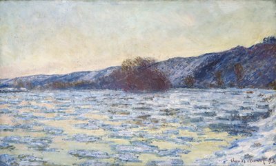 IJsschotsen in de schemering door Claude Monet