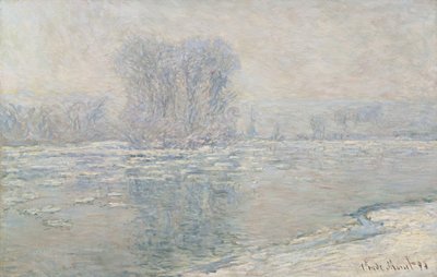 IJs, wit effect Glaçons, effet blanc, 1893 door Claude Monet