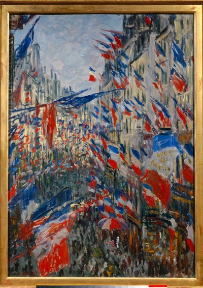 La Rue Saint-Denis in Parijs, feest 30 juni 1878 door Claude Monet