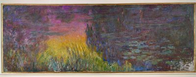 De vijver met waterlelies zonder wilgen, Zonsondergang door Claude Monet
