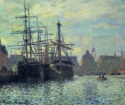 Bassin du Commerce, Le Havre door Claude Monet
