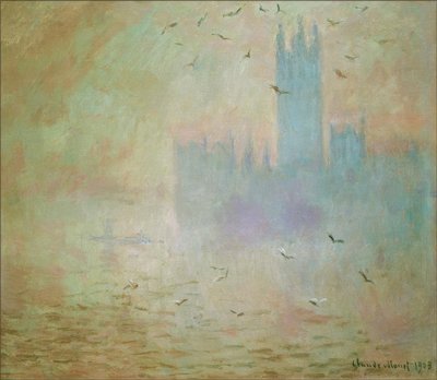 Het Parlement, de Meeuwen door Claude Monet