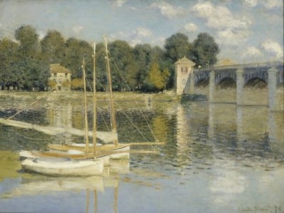 De brug van Argenteuil door Claude Monet