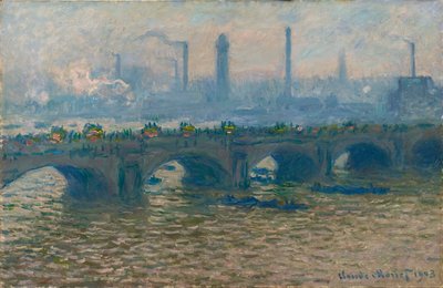De Waterloo-brug, grijs weer, 1903 door Claude Monet
