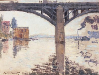 De wegbrug van Argenteuil door Claude Monet