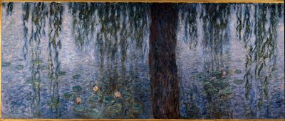 De Waterlelies, heldere ochtend met wilgen (linker deel van het drieluik) door Claude Monet