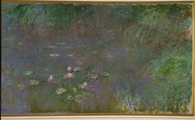 Les Nympheas: matin (olieverf op doek) door Claude Monet