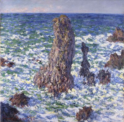Les Pyramides de Port-Coton, effet de soleil, 1886 door Claude Monet