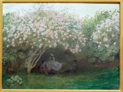 Sering, grijs weer (of De rust onder de sering) door Claude Monet