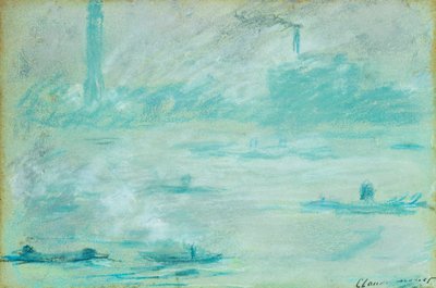 Londen, Boten op de Theems, 1901 door Claude Monet