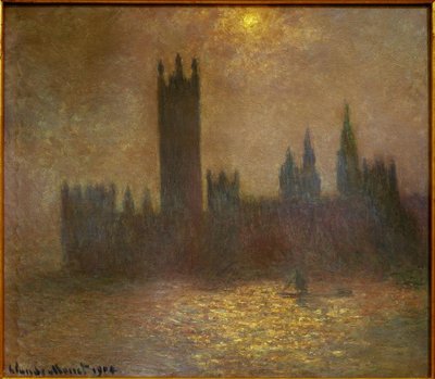 Londen, het Parlement, Zonneschijn in de Mist door Claude Monet