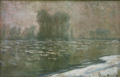 Mistige ochtend, dooi (Ijsbreuk op een mistige ochtend) door Claude Monet