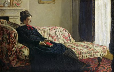 Meditatie, of Madame Monet op de Bank door Claude Monet