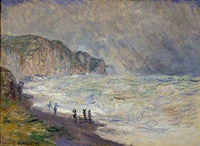 Onrustige zee bij Pourville door Claude Monet