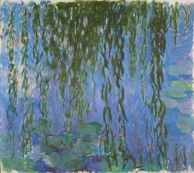 Waterlelies met wilgentakken door Claude Monet