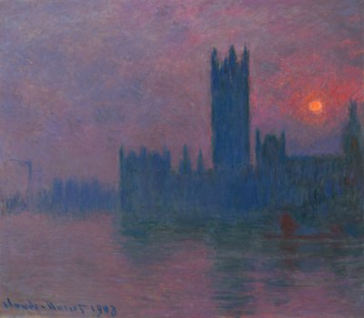 Parlement, ondergaande zon, c.1900-03 door Claude Monet