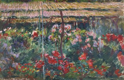 Pioenrozentuin, 1887 door Claude Monet