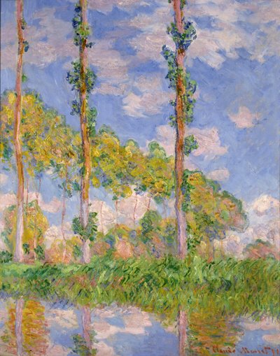 Populieren in de zon door Claude Monet