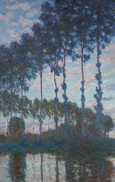 Populieren aan de oevers van de Epte, avondlicht, 1891 door Claude Monet