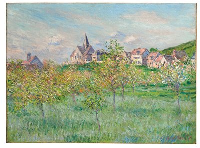 Lente in Giverny, middaglicht, 1885 door Claude Monet