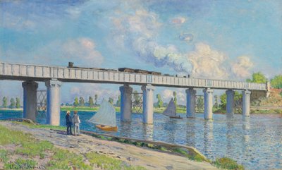 Spoorbrug bij Argenteuil door Claude Monet