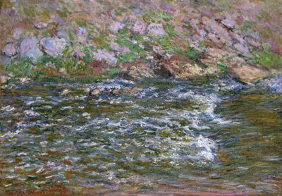 Stroomversnellingen op de Petite Creuse bij Fresselines, 1889 door Claude Monet
