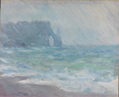Regenweer, Etretat door Claude Monet