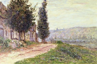 Oever van de rivier bij Lavacourt, 1879 door Claude Monet