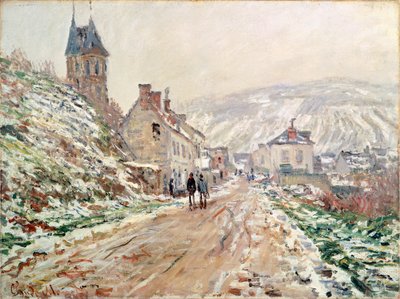 Weg in Vetheuil in de winter door Claude Monet (1840-1926) door Claude Monet