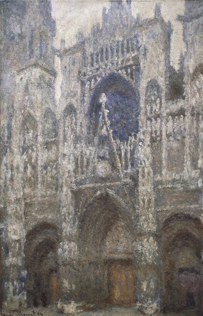 Kathedraal van Rouen, het westportaal, Harmonie in Grijs, 1894 door Claude Monet