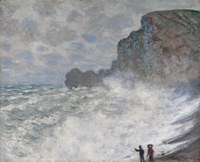 Slecht weer in Étretat door Claude Monet