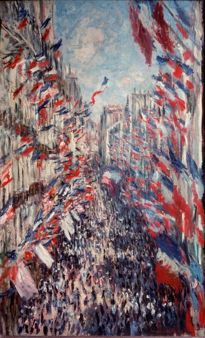 Rue Montorgueil in Parijs door Claude Monet