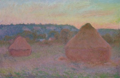 Hooibergen (Einde van de dag, Herfst) door Claude Monet
