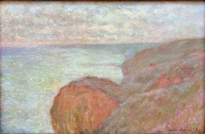 Op de Klif bij Dieppe, bewolkte lucht door Claude Monet