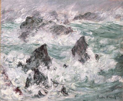 Storm op Belle-Ile door Claude Monet