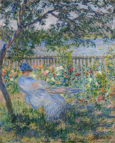 Terras in Vétheuil door Claude Monet