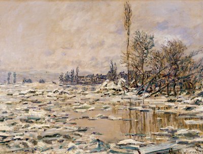 Het breken van het ijs door Claude Monet