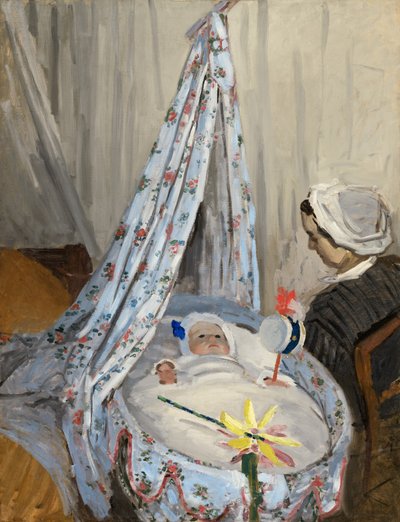 De wieg - Camille met de zoon van de kunstenaar, Jean door Claude Monet