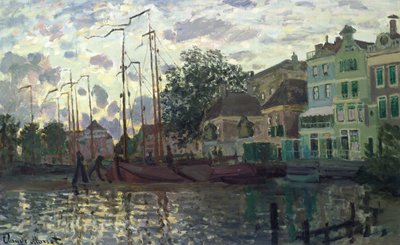 De Dam bij Zaandam, Avond door Claude Monet