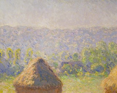 De Hooibergen of Het Einde van de Zomer, Giverny (detail) door Claude Monet