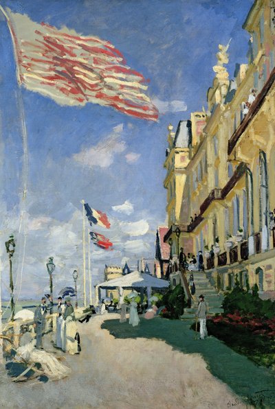 Het Hotel des Roches Noires in Trouville door Claude Monet