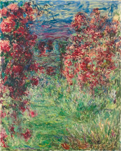 Het Huis in Giverny onder de Rozen, 1925 door Claude Monet