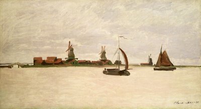 De buitenhaven van Zaandam, 1871 door Claude Monet