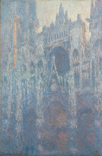 Het portaal van de kathedraal van Rouen in ochtendlicht door Claude Monet