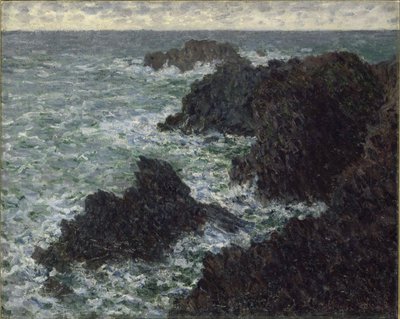 De rotsen bij Belle-Ile, De Wilde Kust, 1886 door Claude Monet
