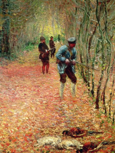 De Jacht (detail) door Claude Monet