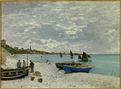 Het strand van Sainte Adresse door Claude Monet